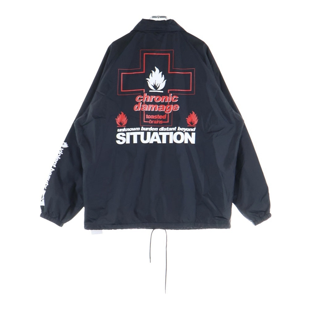 SAINT MICHAEL(セントマイケル) 23SS COACH JACKET UNKNOW ナイロンコーチジャケット ブラック SM-S23-0000-066