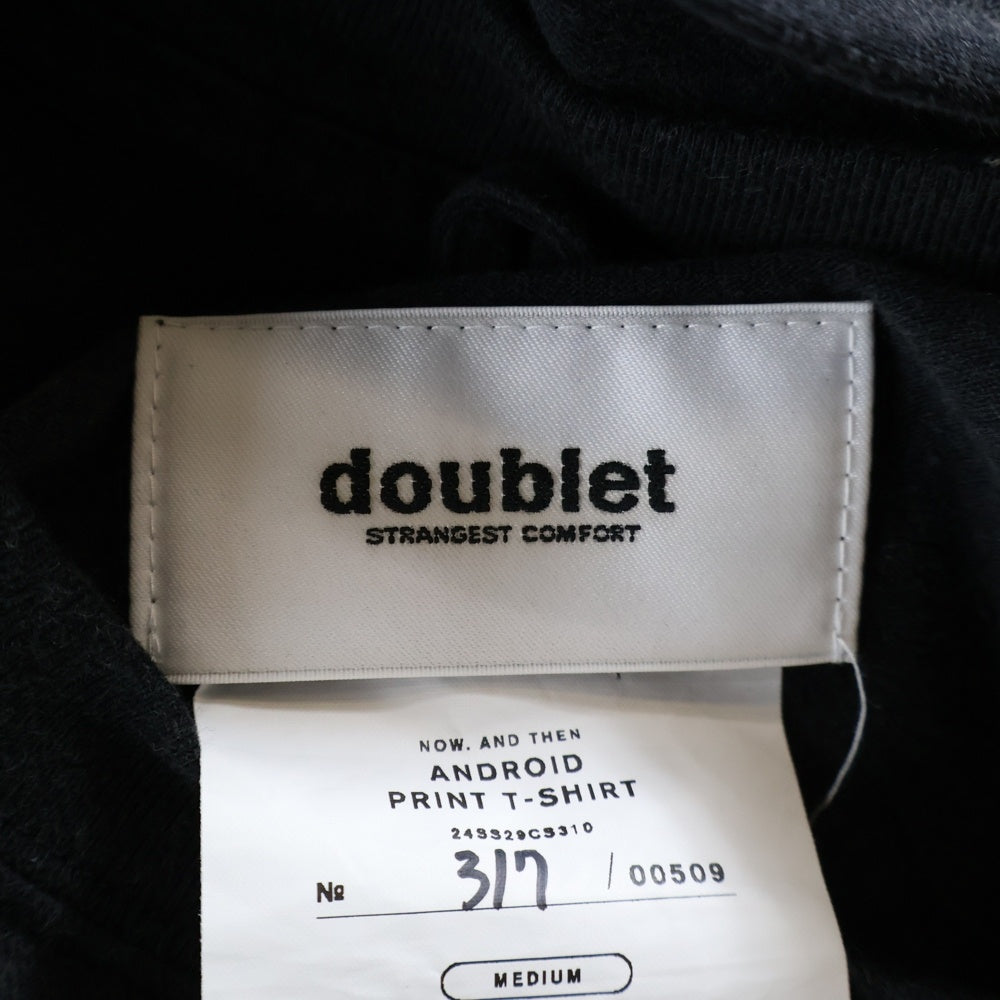 doublet(ダブレット) 24SS ANDROID PRINT T-SHIRT 半袖Tシャツ ブラック 24SS29CS310