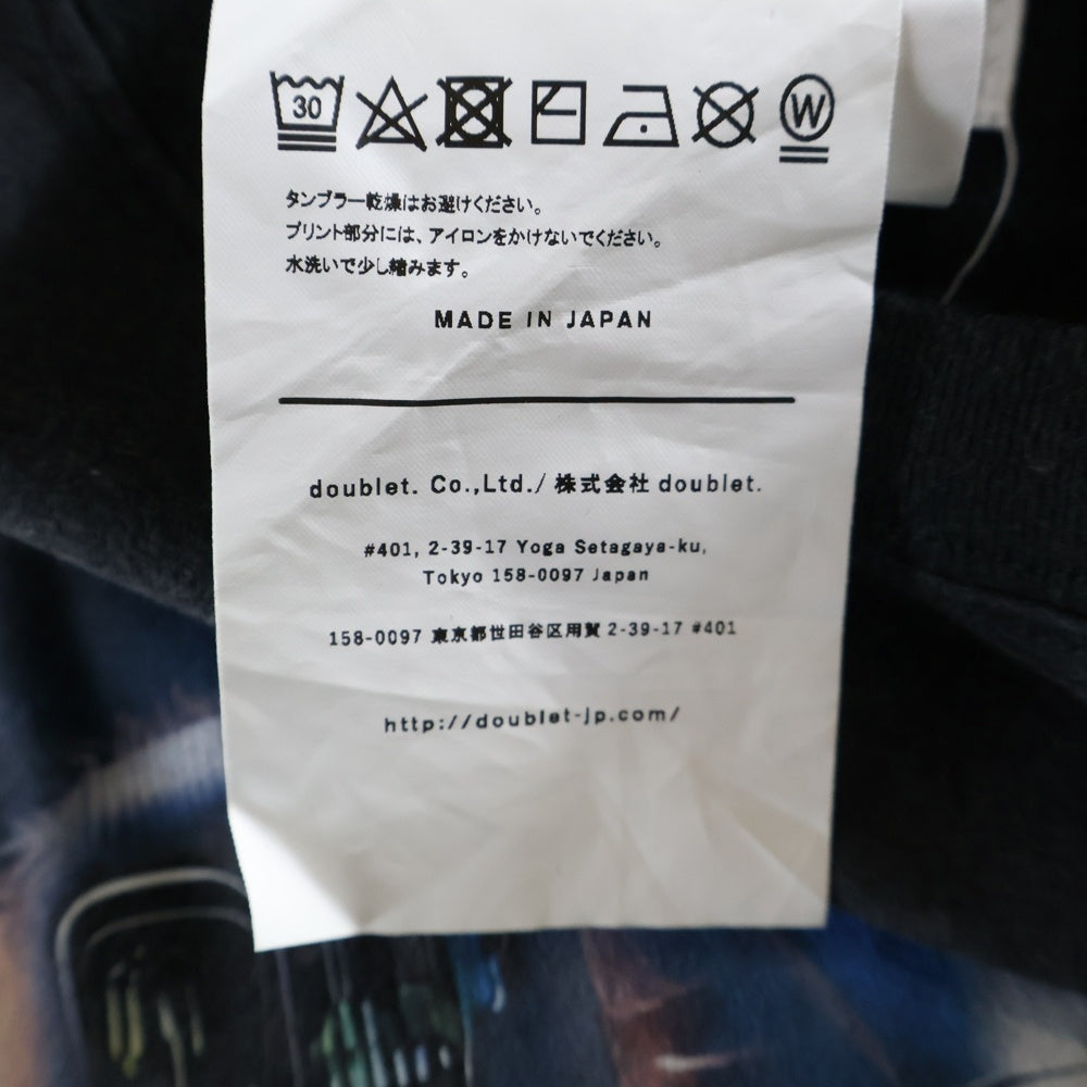 doublet(ダブレット) 24SS ANDROID PRINT T-SHIRT 半袖Tシャツ ブラック 24SS29CS310