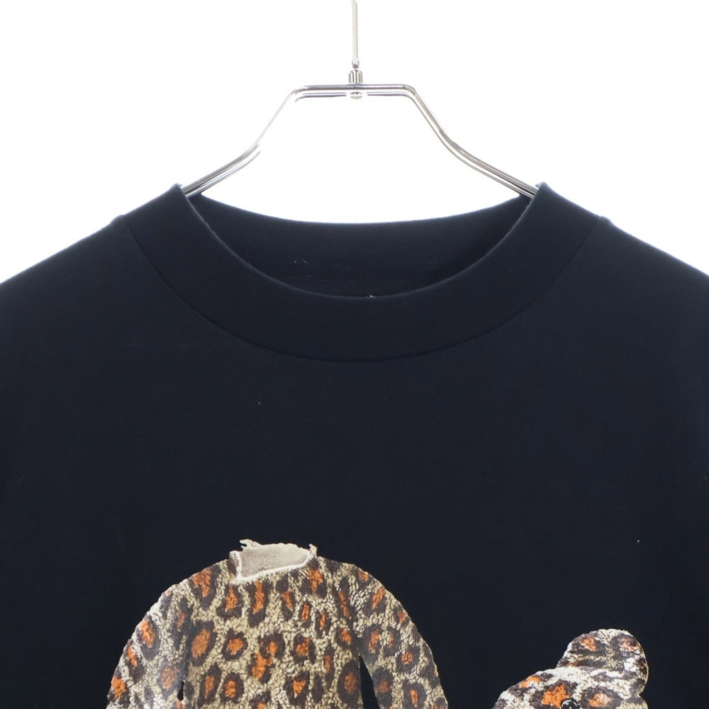 Palm Angels(パームエンジェルス) Leopard Bear レオパード ベアー半袖Tシャツ ブラック PMAA001S22JER018