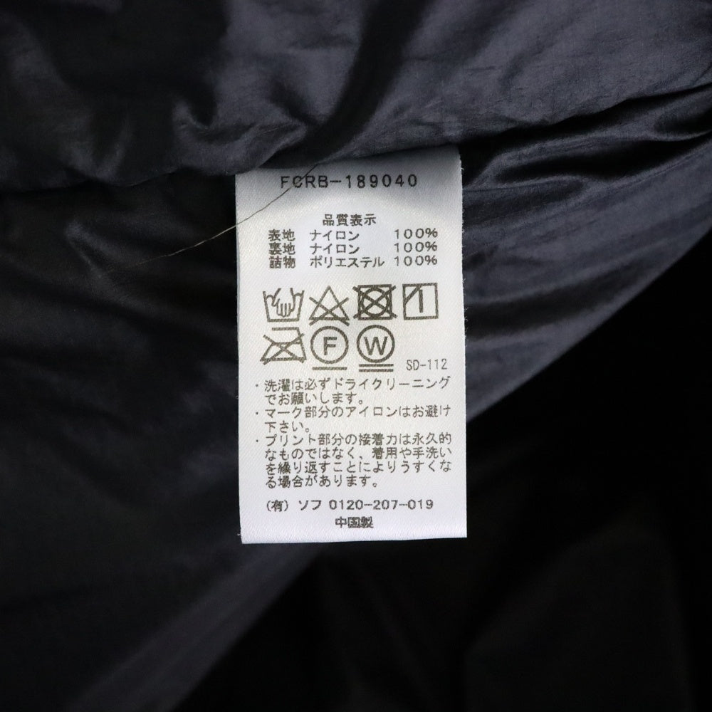 F.C.R.B./F.C.Real Bristol/FCRB(エフシーアールビー/エフシーレアルブリストル) TOUR PADDED PARKA ダウンジャケット ブラック FCRB-189040
