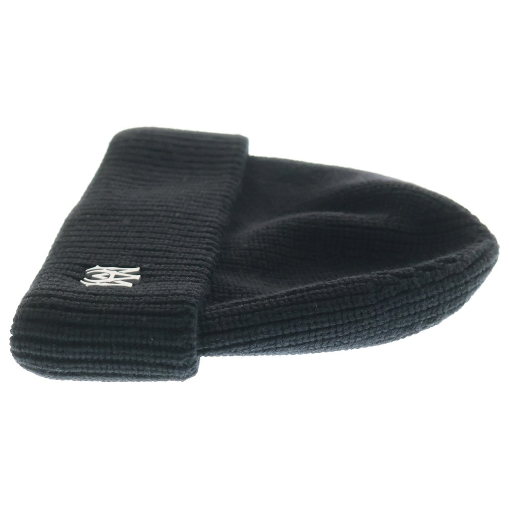 AMIRI(アミリ) MA BEANIE ロゴプレート ニットビーニー ニット帽 帽子 ブラック