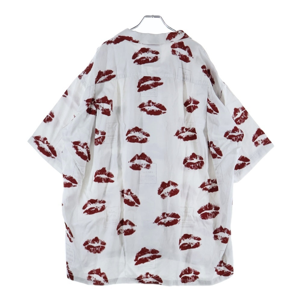 MAISON MIHARAYASUHIRO(メゾンミハラヤスヒロ) MMY KISS PRINTED S/S SHIRTS リッププリント レーヨン半袖シャツ ホワイト A12SH080