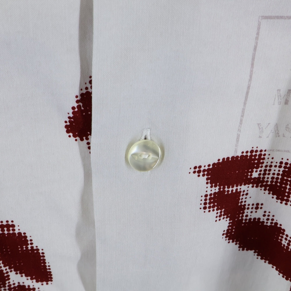 MAISON MIHARAYASUHIRO(メゾンミハラヤスヒロ) MMY KISS PRINTED S/S SHIRTS リッププリント レーヨン半袖シャツ ホワイト A12SH080