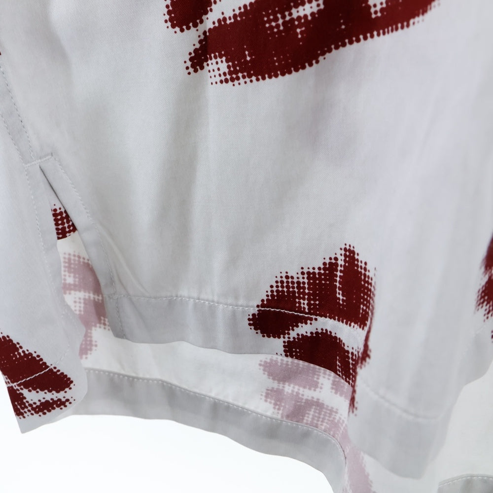 MAISON MIHARAYASUHIRO(メゾンミハラヤスヒロ) MMY KISS PRINTED S/S SHIRTS リッププリント レーヨン半袖シャツ ホワイト A12SH080