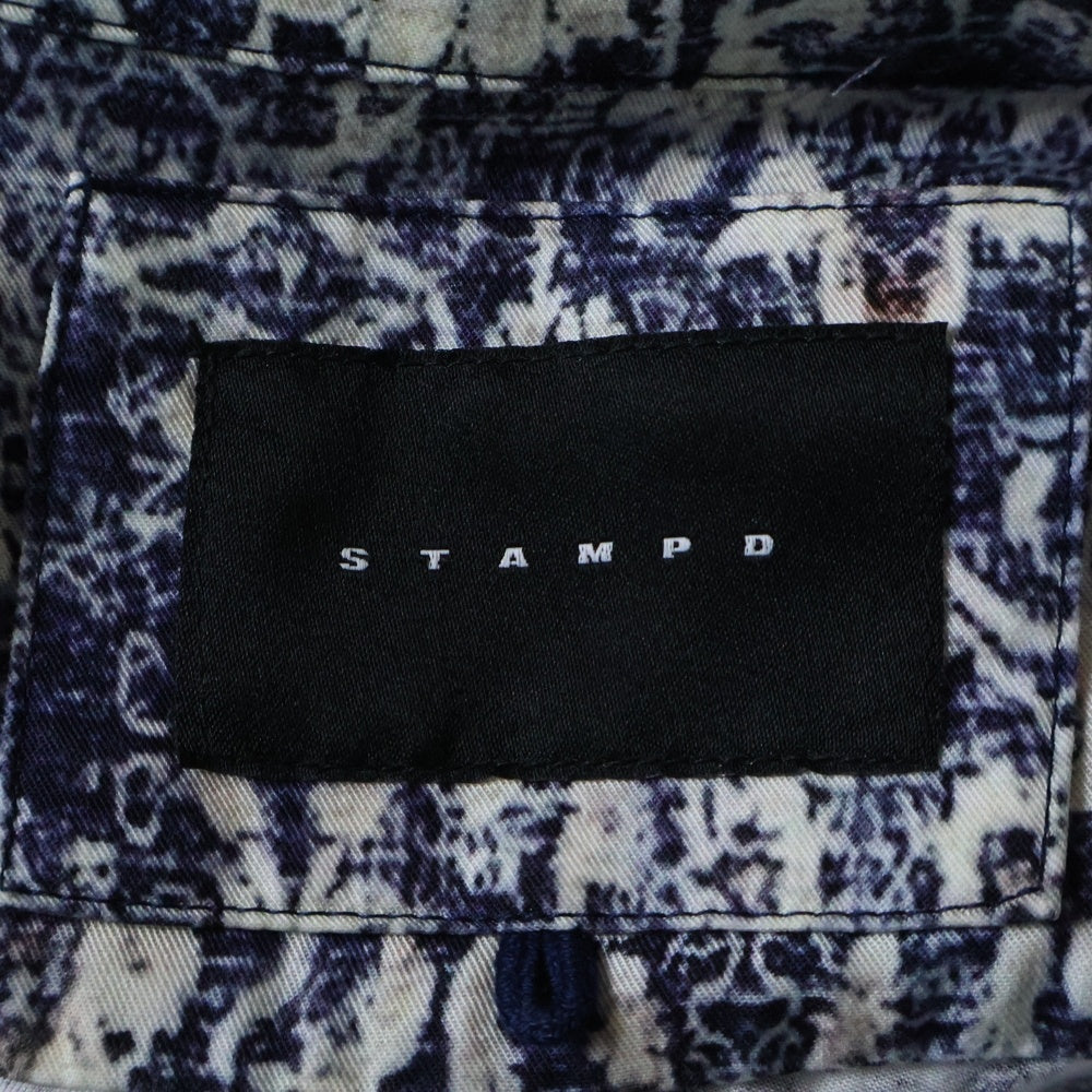 STAMPD(スタンプド) Rug Shirt 総柄半袖シャツ ネイビー
