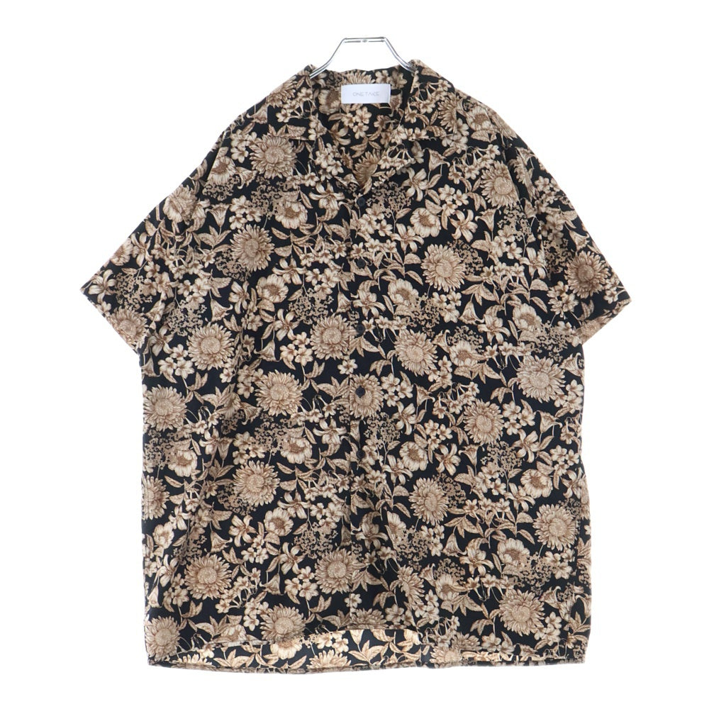 NO BRAND(ノーブランド) ONE TAKE 総柄半袖シャツ ブラック