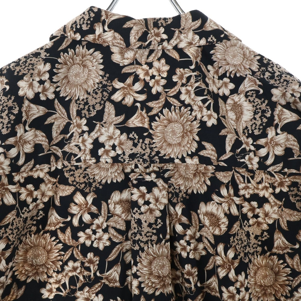 NO BRAND(ノーブランド) ONE TAKE 総柄半袖シャツ ブラック