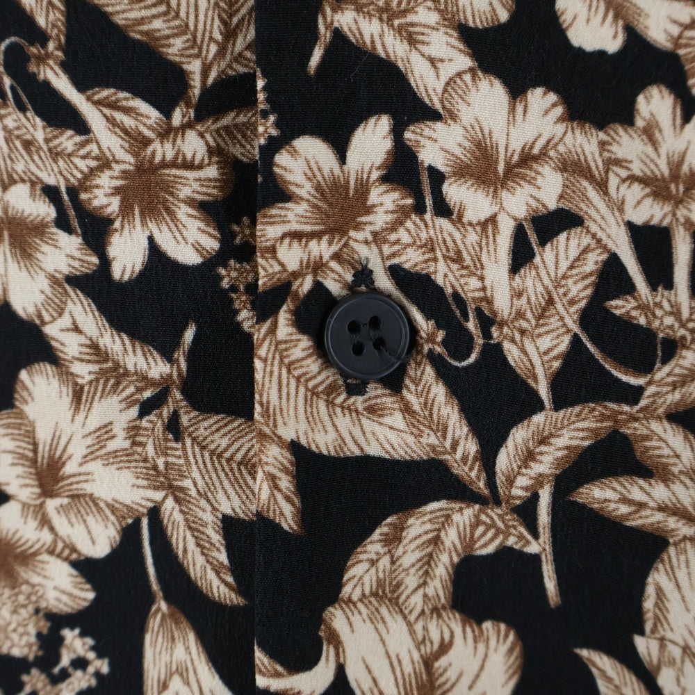 NO BRAND(ノーブランド) ONE TAKE 総柄半袖シャツ ブラック