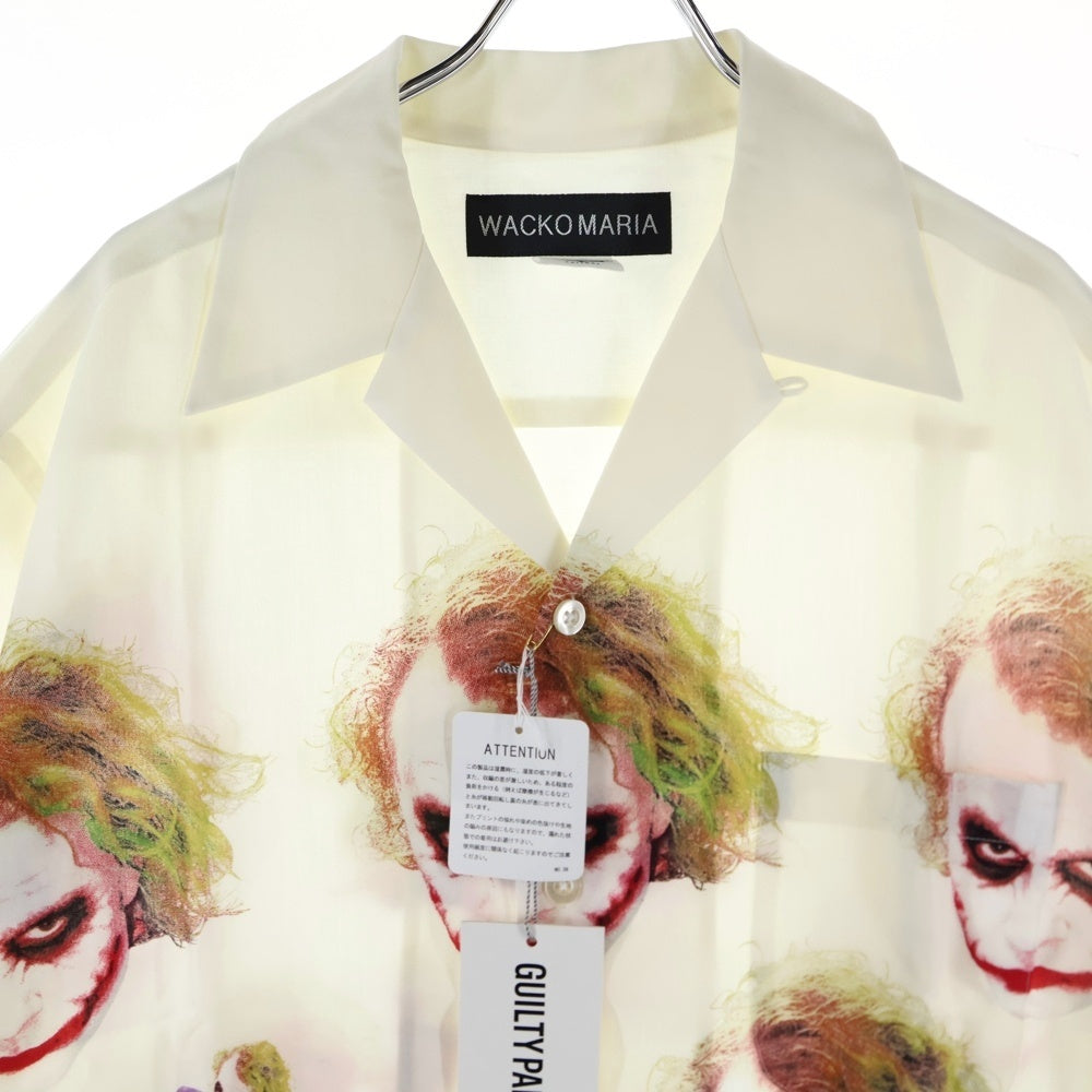 WACKO MARIA(ワコマリア) ×THE DARK KNIGHT TRILOGY S/S HAWAIIAN SHIRT -TYPE-5- ダークナイト ジョーカー ハワイアンシャツ 半袖シャツ アイボリー TDKT-WM-HI05