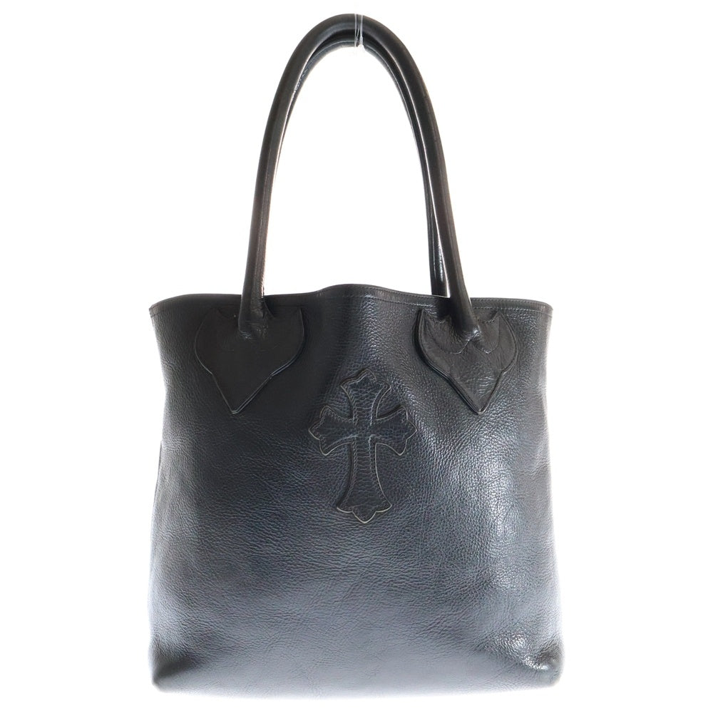CHROME HEARTS(クロムハーツ) FS TOTE クロスパッチ レザートートバッグ ブラック