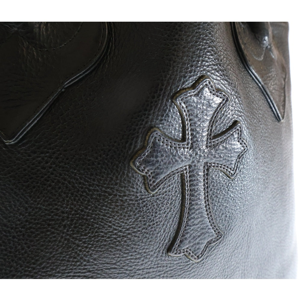 CHROME HEARTS(クロムハーツ) FS TOTE クロスパッチ レザートートバッグ ブラック