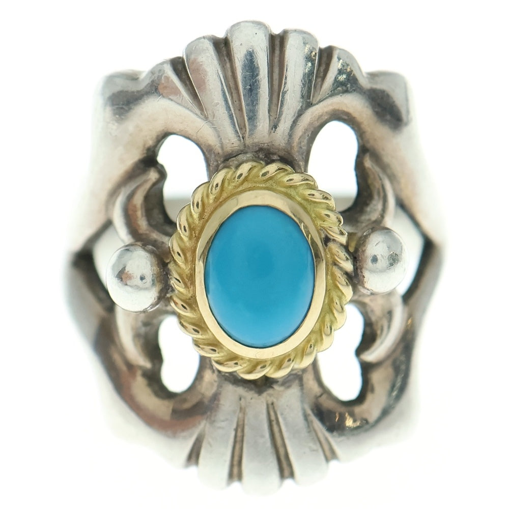 goro's(ゴローズ) 金縄ターコイズ付きキャストリング大 シルバー/ゴールド