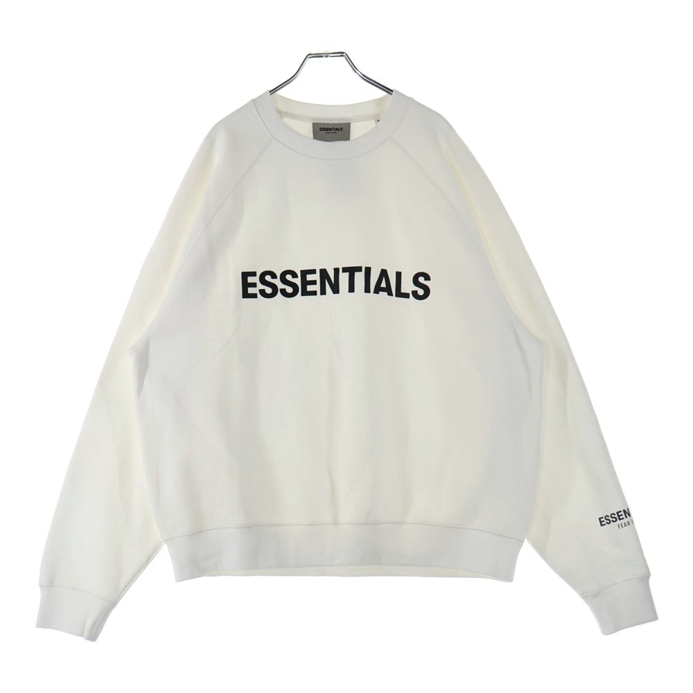 FEAR OF GOD ESSENTIALS(フィアオブゴッド エッセンシャルズ) SWEATSHIRT フロントラバーロゴ クルーネックスウェットトレーナー ホワイト