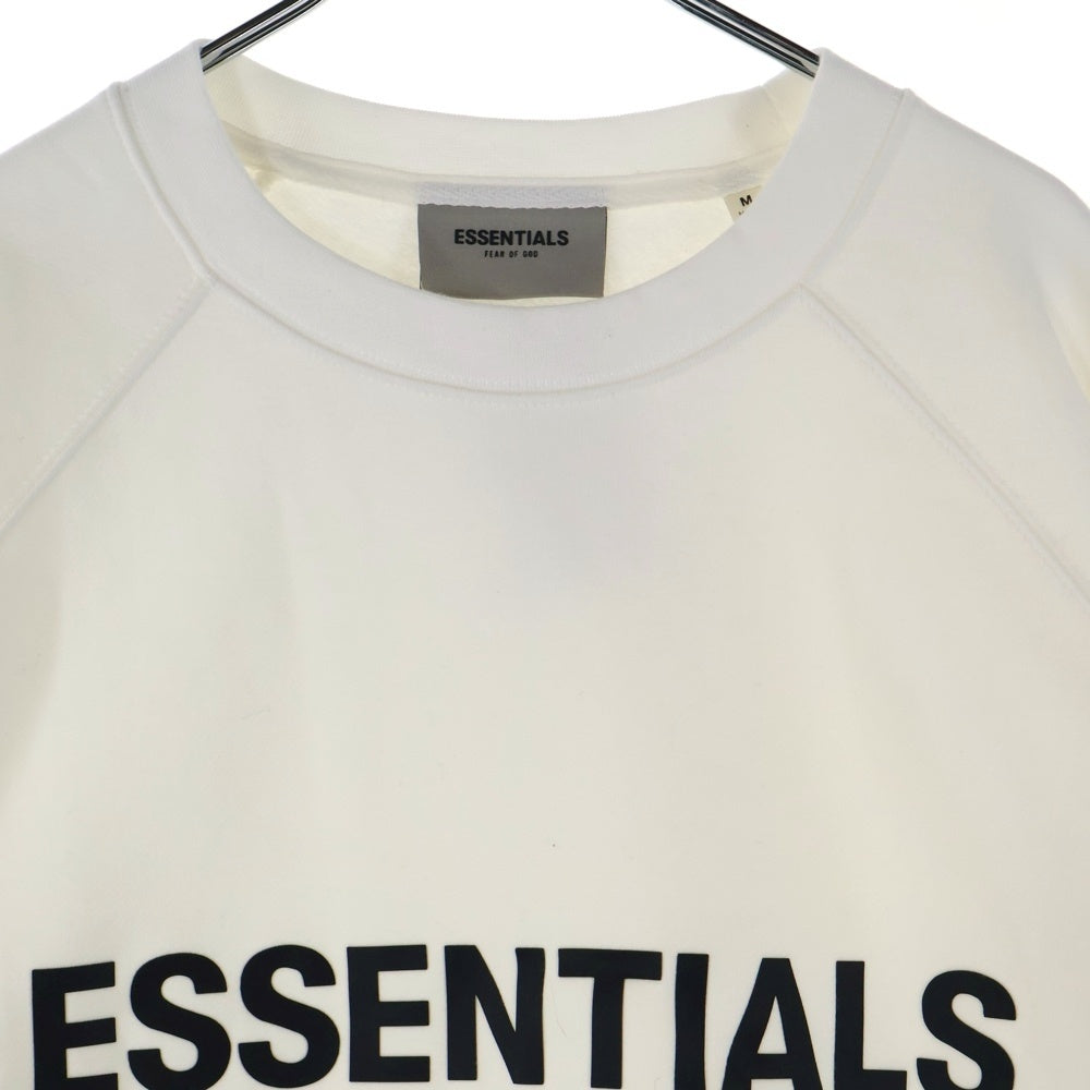 FEAR OF GOD ESSENTIALS(フィアオブゴッド エッセンシャルズ) SWEATSHIRT フロントラバーロゴ クルーネックスウェットトレーナー ホワイト