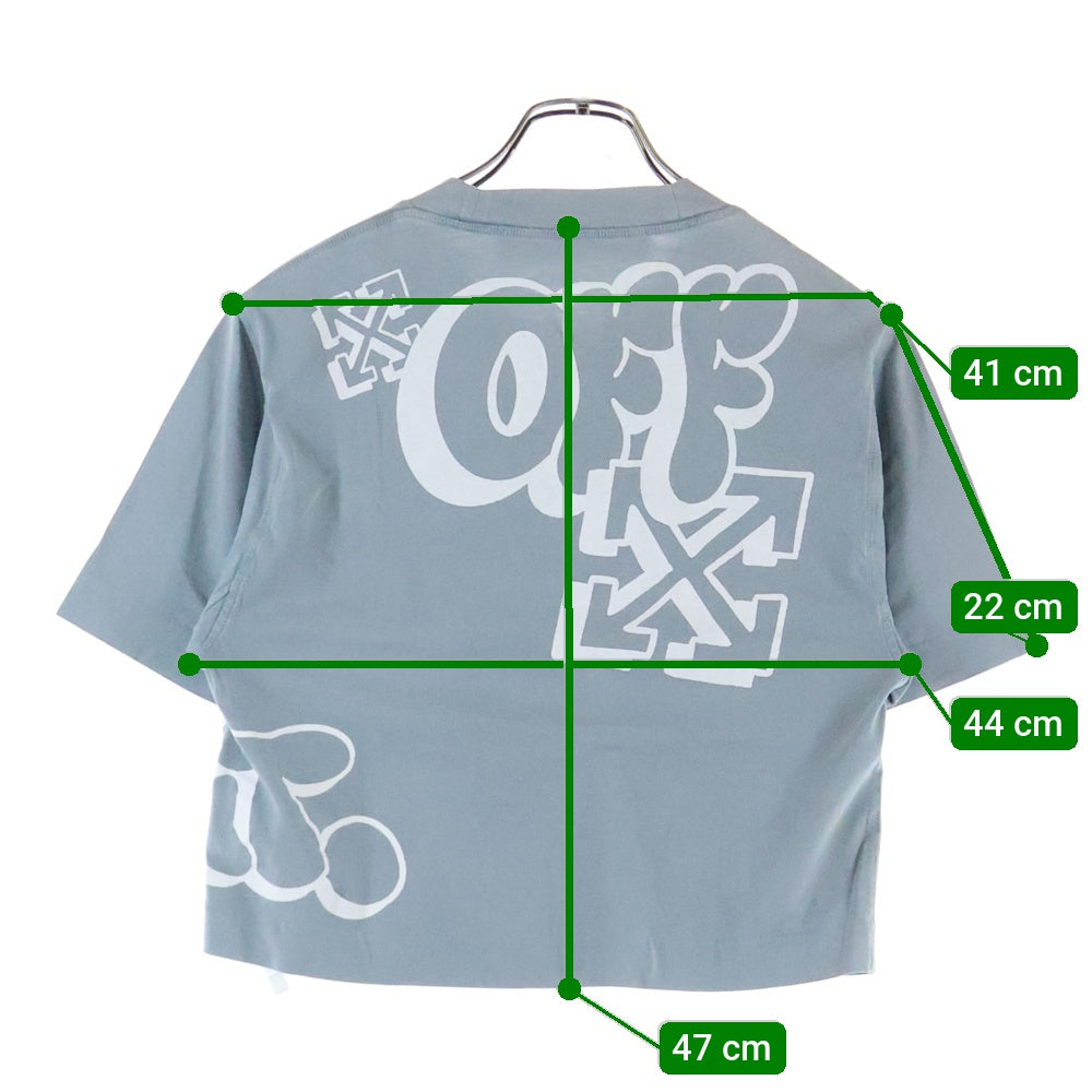 OFF-WHITE(オフホワイト) Style In Revolt T-Shirt クロップド 半袖Tシャツ グレー レディース OWAA090T22JER002