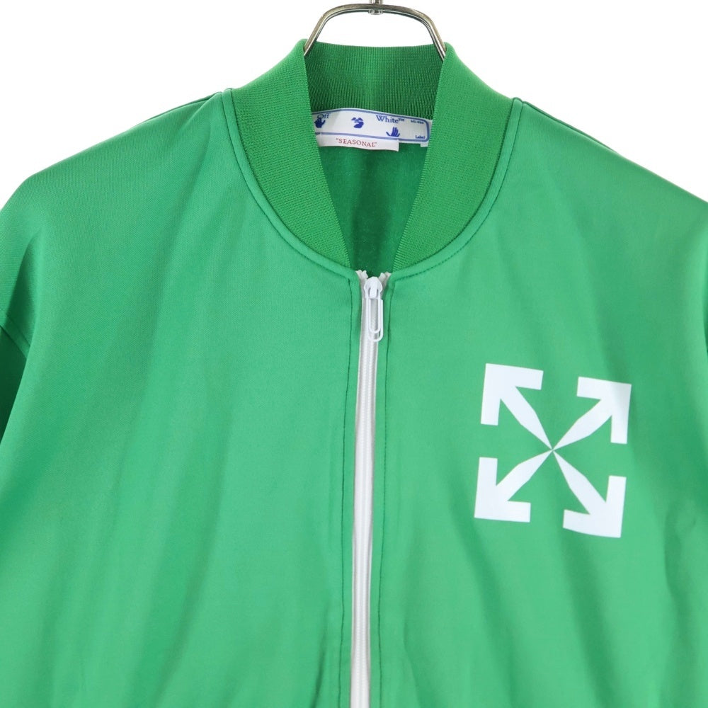 OFF-WHITE(オフホワイト) 22SS Arrows-Print Zipped Bomber Jacket アローロゴ ジップアップ ボンバージャケット グリーン OMBD037S22FAB002