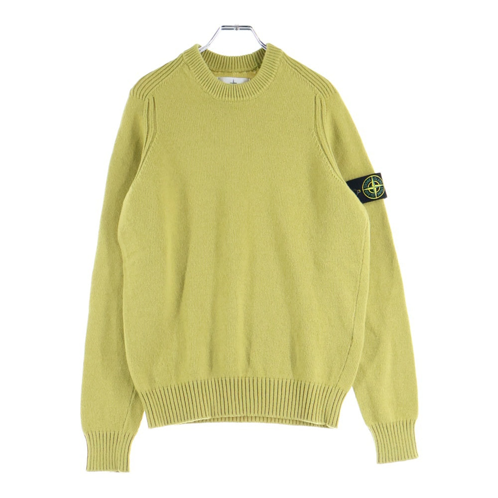 STONE ISLAND(ストーンアイランド) Knit Sweater ロゴワッペン クルーネックニットセーター イエロー 7115552A3