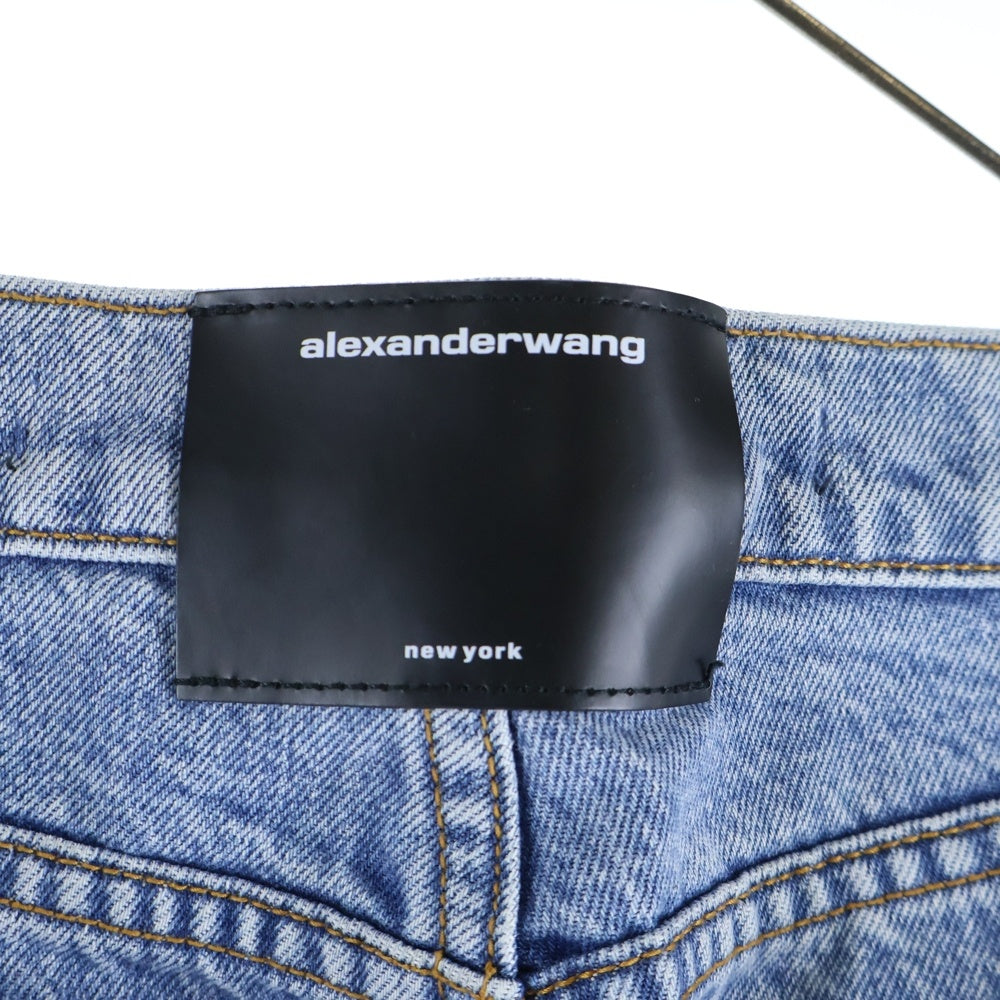 ALEXANDER WANG(アレキサンダーワン) Puff Logo Denim Pants ロゴプリント デニムパンツ インディゴ レディース