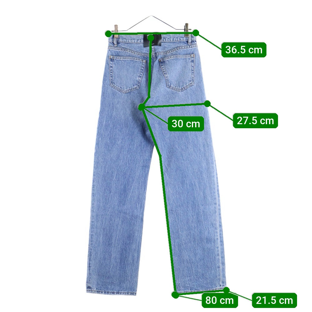 ALEXANDER WANG(アレキサンダーワン) Puff Logo Denim Pants ロゴプリント デニムパンツ インディゴ レディース