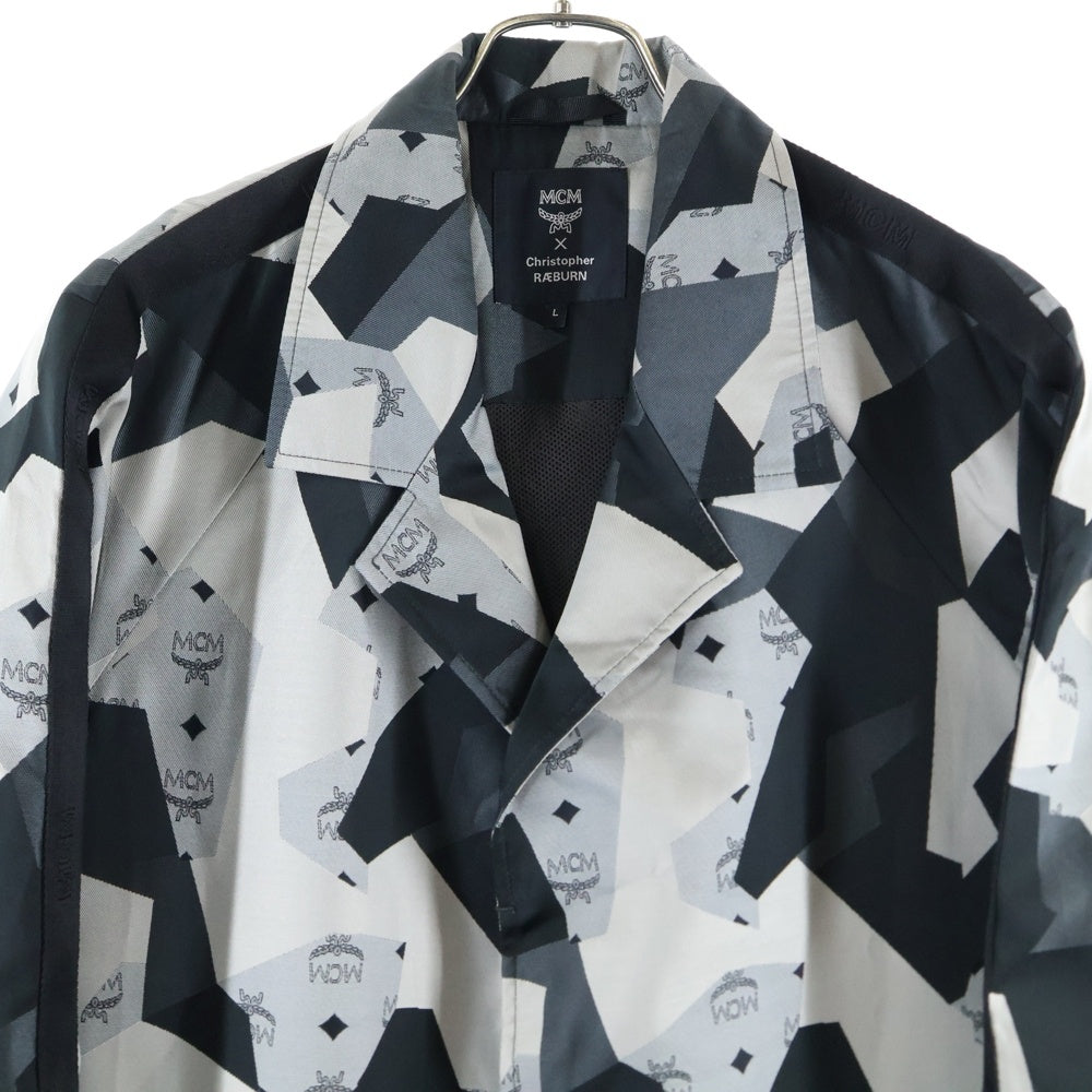 MCM(エム シー エム) ×Christpher Raeburn Sustainable Textile Adjustable Trench Coat クリストファー レイバーン 総柄トレンチコート グレー MCJ7SOC35EG00L