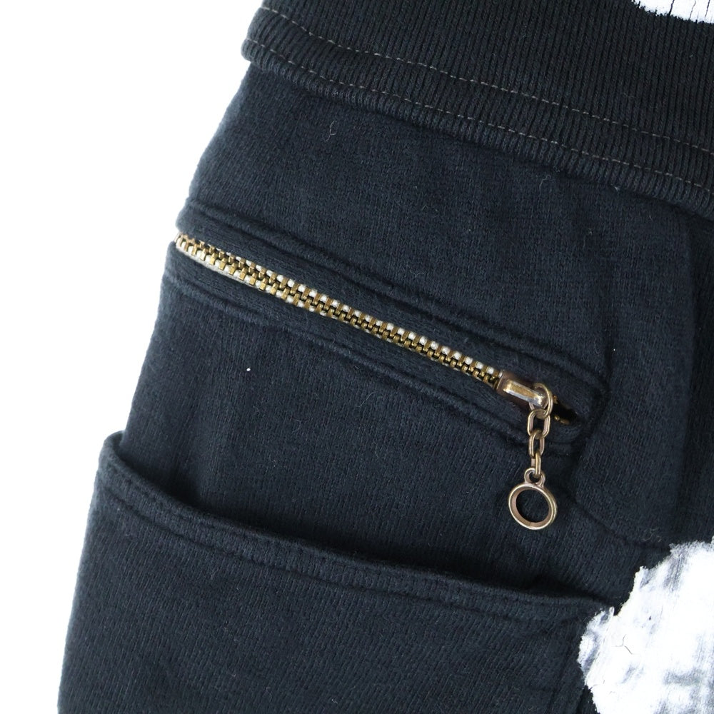 KAPITAL(キャピタル) Bone Print Sweatpants ボーンプリント スウェットパンツ ブラック EK363