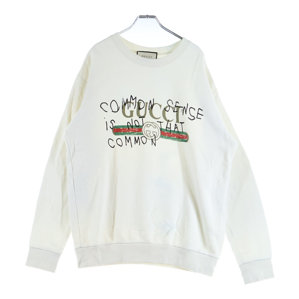 GUCCI(グッチ) Sweatshirt ココキャピタン ダメージ加工 クルーネックスウェットトレーナー アイボリー 469250 X3I06