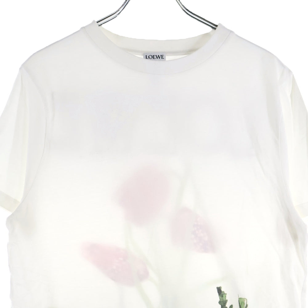 LOEWE(ロエベ) Botanical T-Shirt ボタニカル ロゴプリント半袖Tシャツ ホワイト S6199450CR