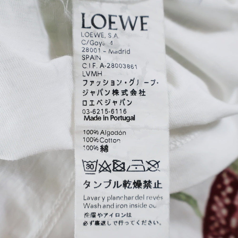 LOEWE(ロエベ) Botanical T-Shirt ボタニカル ロゴプリント半袖Tシャツ ホワイト S6199450CR