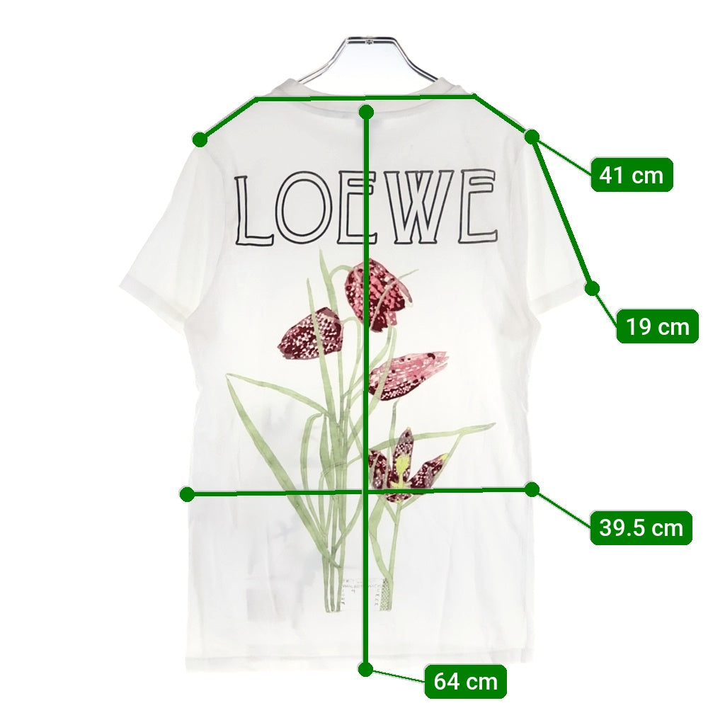 LOEWE(ロエベ) Botanical T-Shirt ボタニカル ロゴプリント半袖Tシャツ ホワイト S6199450CR