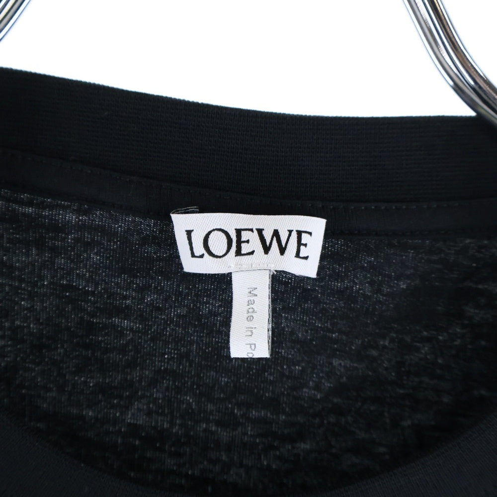 LOEWE(ロエベ) T-Shirt グリッチ アナグラムロゴ刺繍 半袖Tシャツ ブラック H526Y22J61