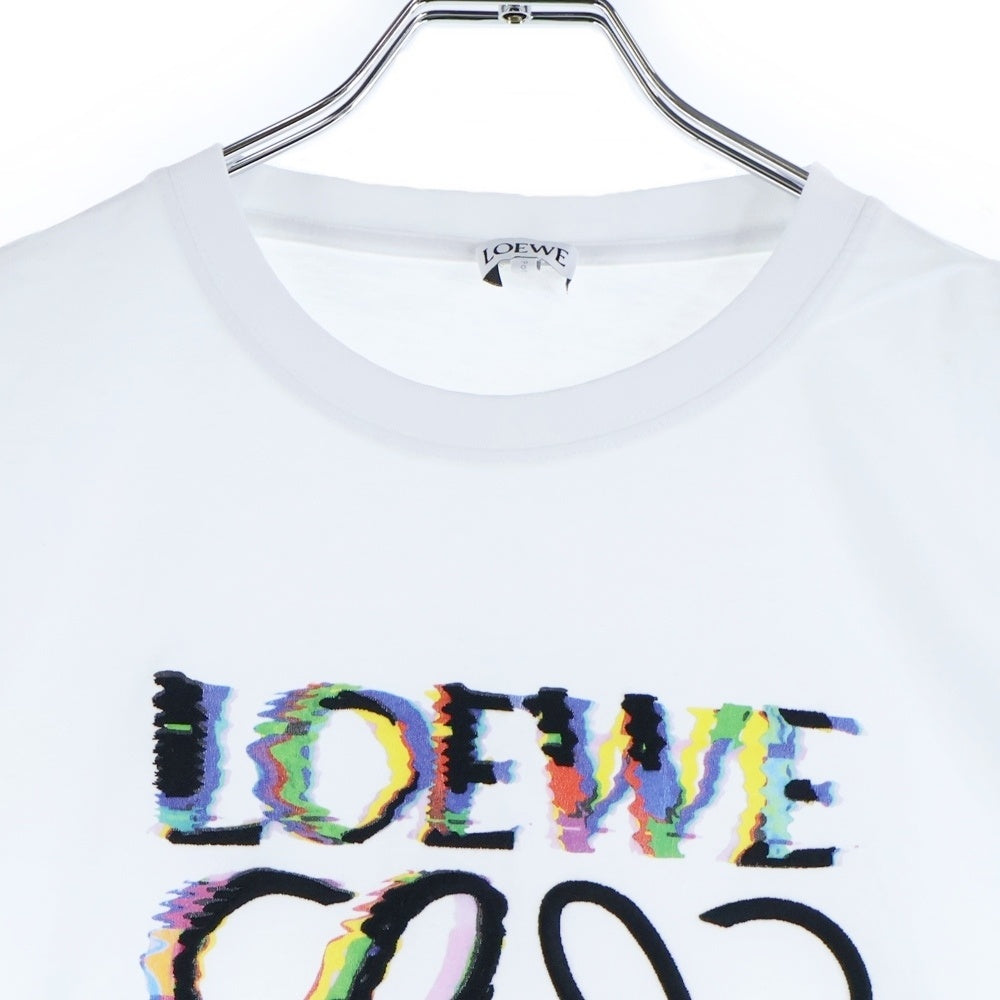 LOEWE(ロエベ) T-Shirt グリッチ アナグラムロゴ刺繍 半袖Tシャツ ブラック H526Y22J61