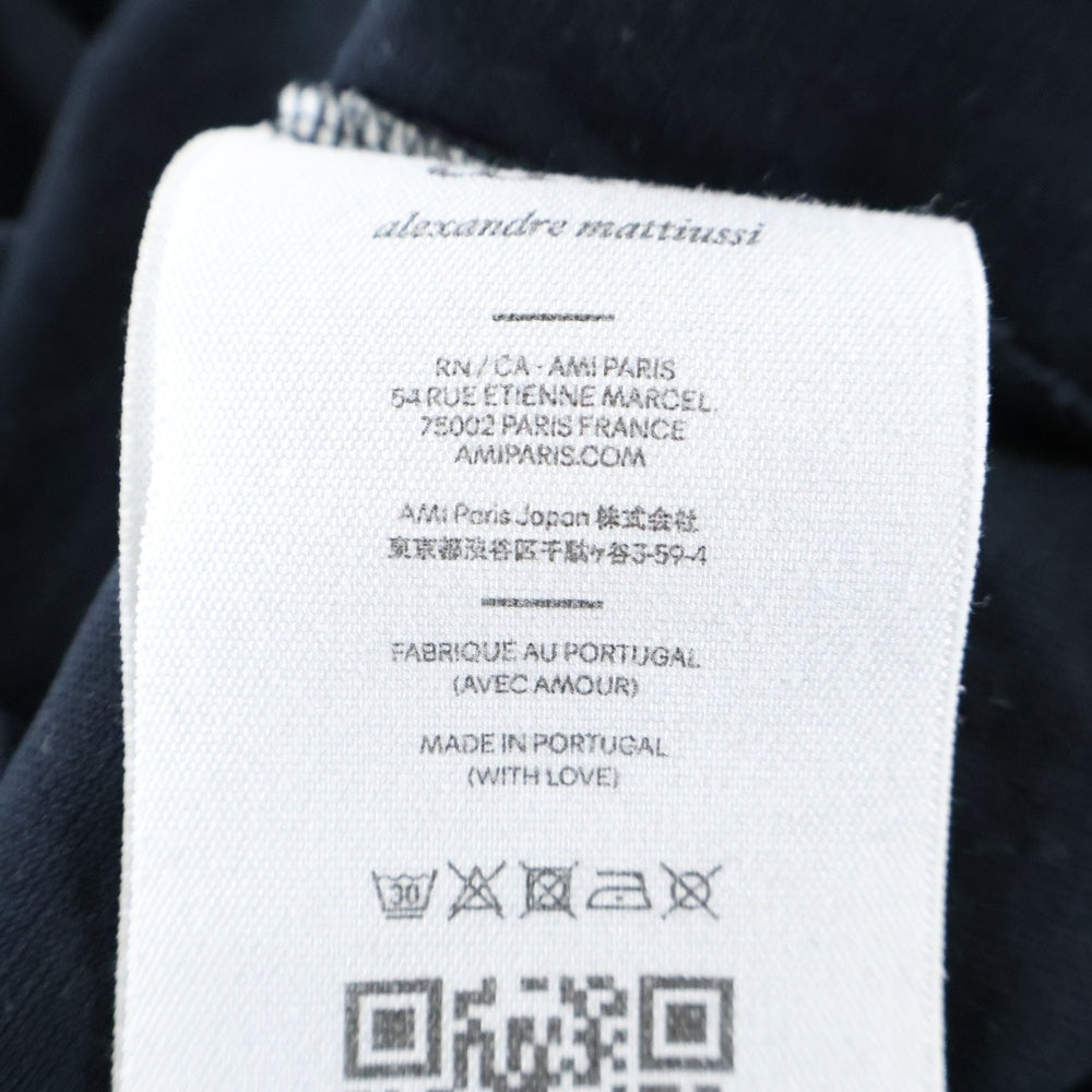 AMI Alexandre Mattiussi(アミアレクサンドルマテュッシ) T-Shirt バックロゴ刺繍 半袖Tシャツ ブラック