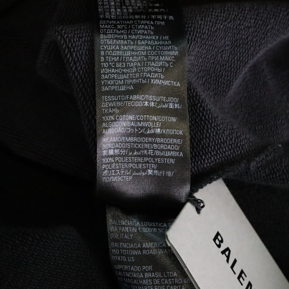 BALENCIAGA(バレンシアガ) 24SS Double Front Crew ダブルフロント ダメージ加工 クルーネックスウェットトレーナー ブラック 791614 TQVQ7