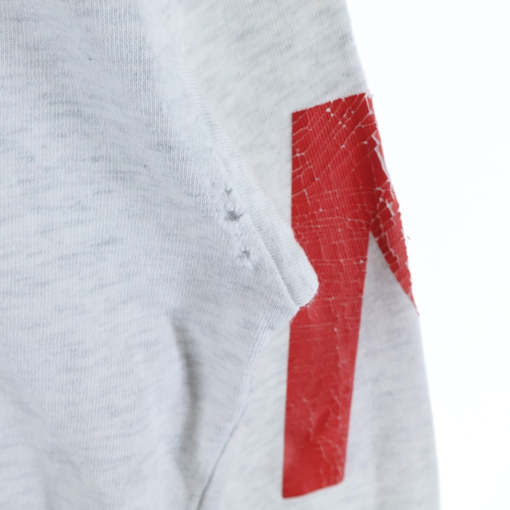 BALENCIAGA(バレンシアガ) 24SS Music Archive Series Connected L/S T-Shirt アーカイブロゴ ダメージ加工 長袖Tシャツ ロンT グレー 781245 TQVA1