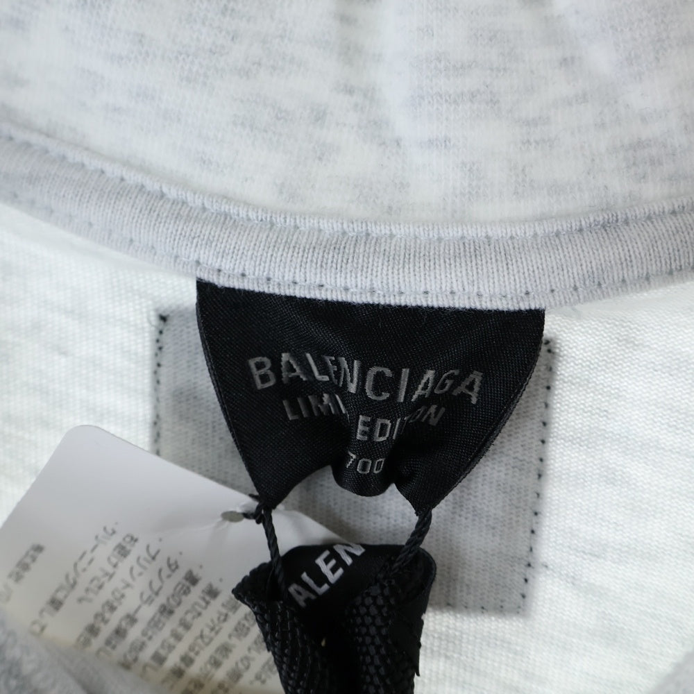 BALENCIAGA(バレンシアガ) 24SS Music Archive Series Connected L/S T-Shirt アーカイブロゴ ダメージ加工 長袖Tシャツ ロンT グレー 781245 TQVA1