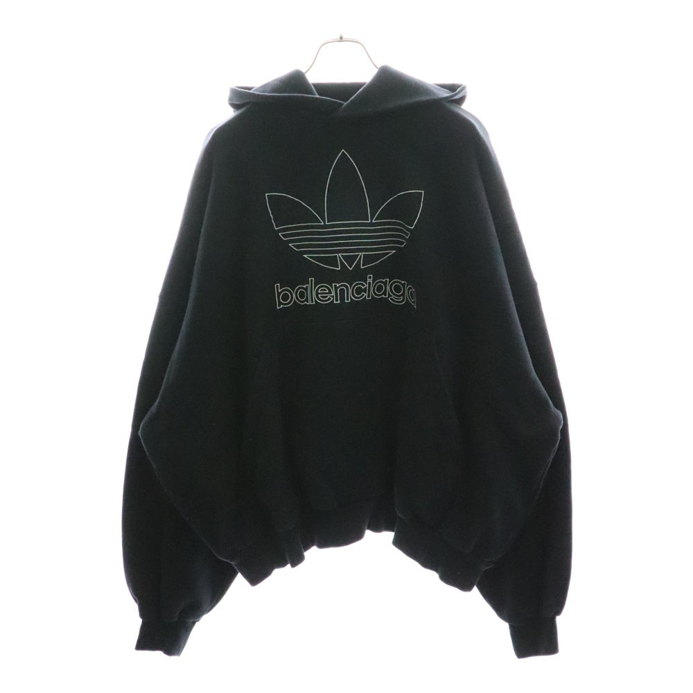 BALENCIAGA(バレンシアガ) 23AW ×adidas Hoodie Large Fit アディダス オーバーサイズ プルオーバースウェットパーカー フーディー ブラック 712396 TNVA9