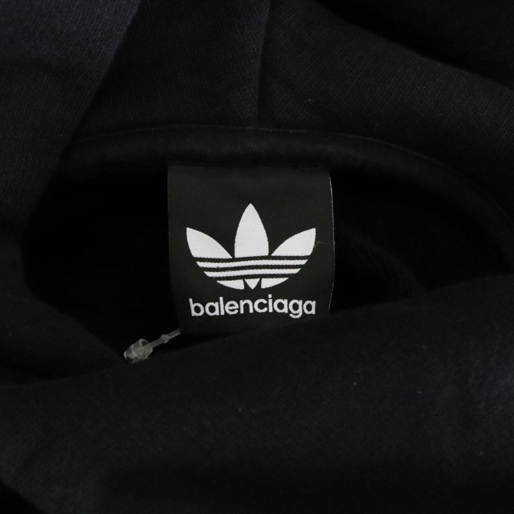 BALENCIAGA(バレンシアガ) 23AW ×adidas Hoodie Large Fit アディダス オーバーサイズ プルオーバースウェットパーカー フーディー ブラック 712396 TNVA9