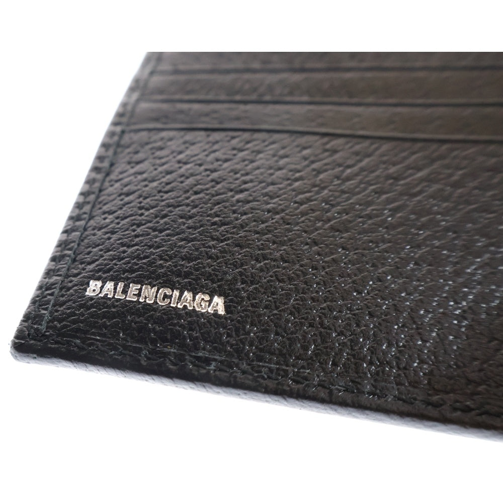 BALENCIAGA(バレンシアガ) ×The Hacker Project Wallet グッチ ハッカープロジェクト 総柄レザーウォレット 2つ折り財布 ブラック 680430