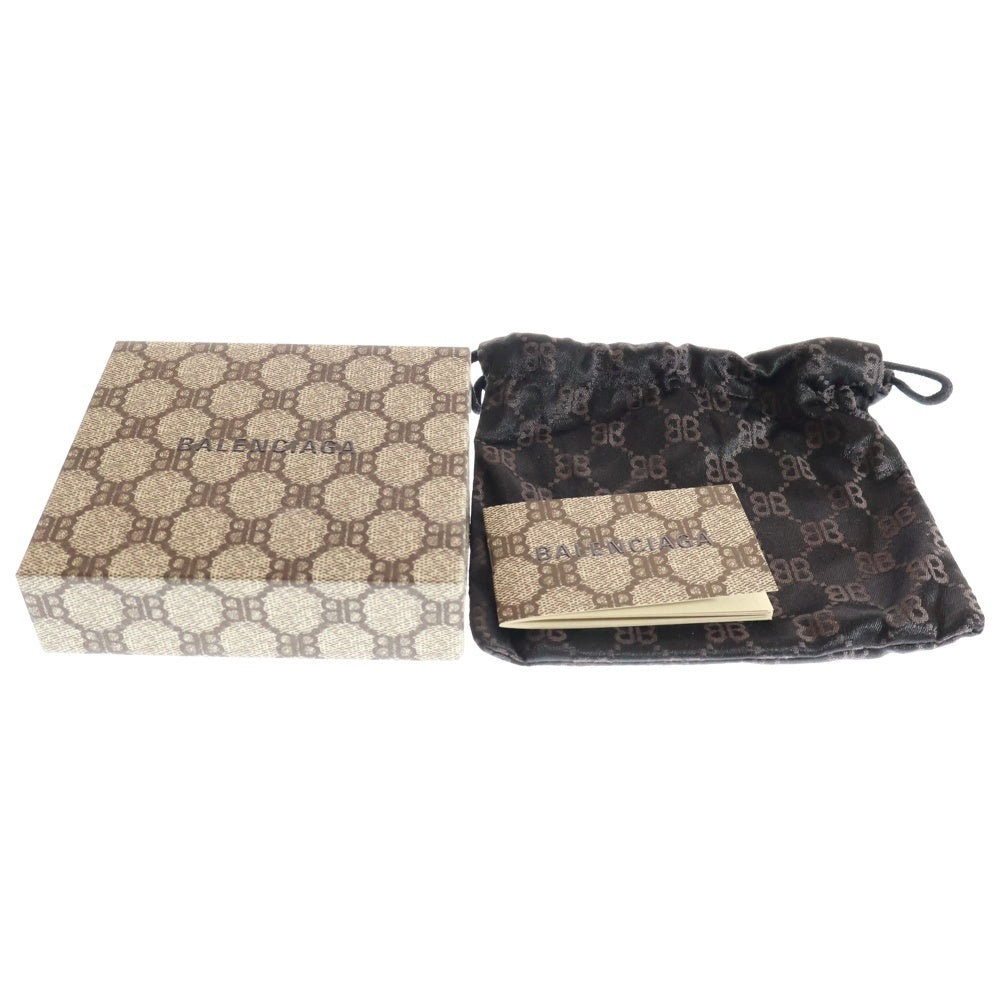 BALENCIAGA(バレンシアガ) ×The Hacker Project Wallet グッチ ハッカープロジェクト 総柄レザーウォレット 2つ折り財布 ブラック 680430