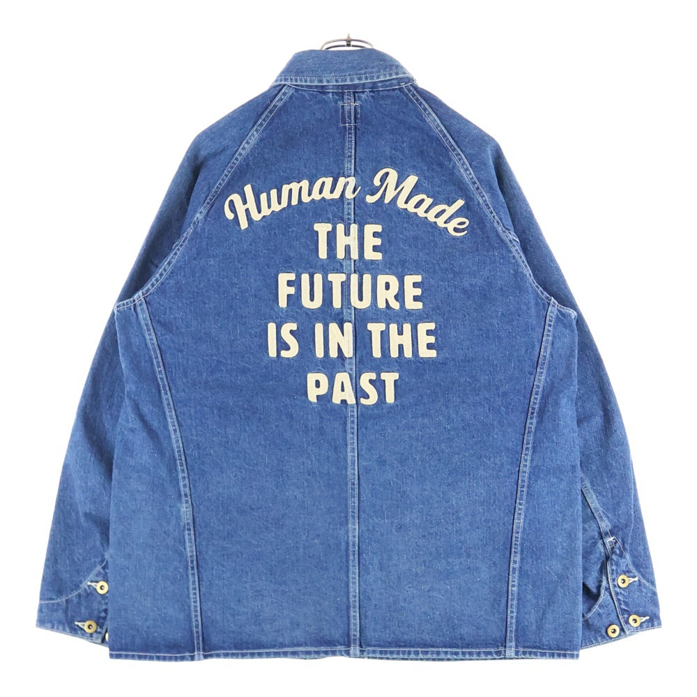 HUMAN MADE(ヒューマンメイド) 24SS DENIM COVERALLJACKET バック刺繍 カバーオール デニムジャケット インディゴ