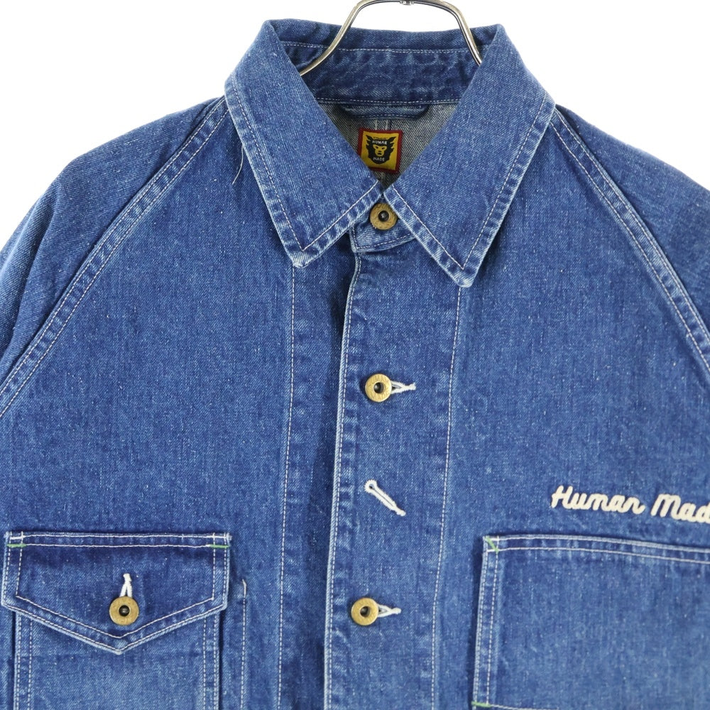HUMAN MADE(ヒューマンメイド) 24SS DENIM COVERALLJACKET バック刺繍 カバーオール デニムジャケット インディゴ