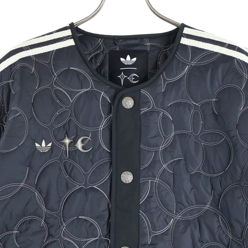 THUG CLUB(サグクラブ) ×adidas PADDED LINER JACKET アディダス ロゴプレート パデット ライナージャケット キルティング ナイロンジャケット グレー KC2231