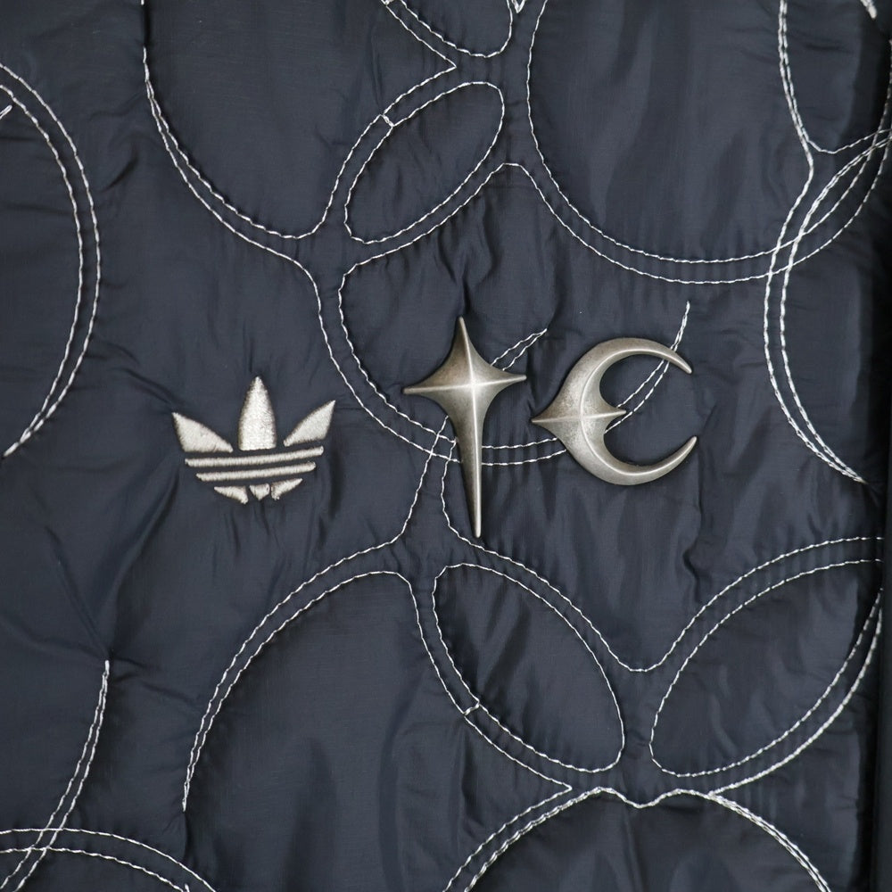 THUG CLUB(サグクラブ) ×adidas PADDED LINER JACKET アディダス ロゴプレート パデット ライナージャケット キルティング ナイロンジャケット グレー KC2231