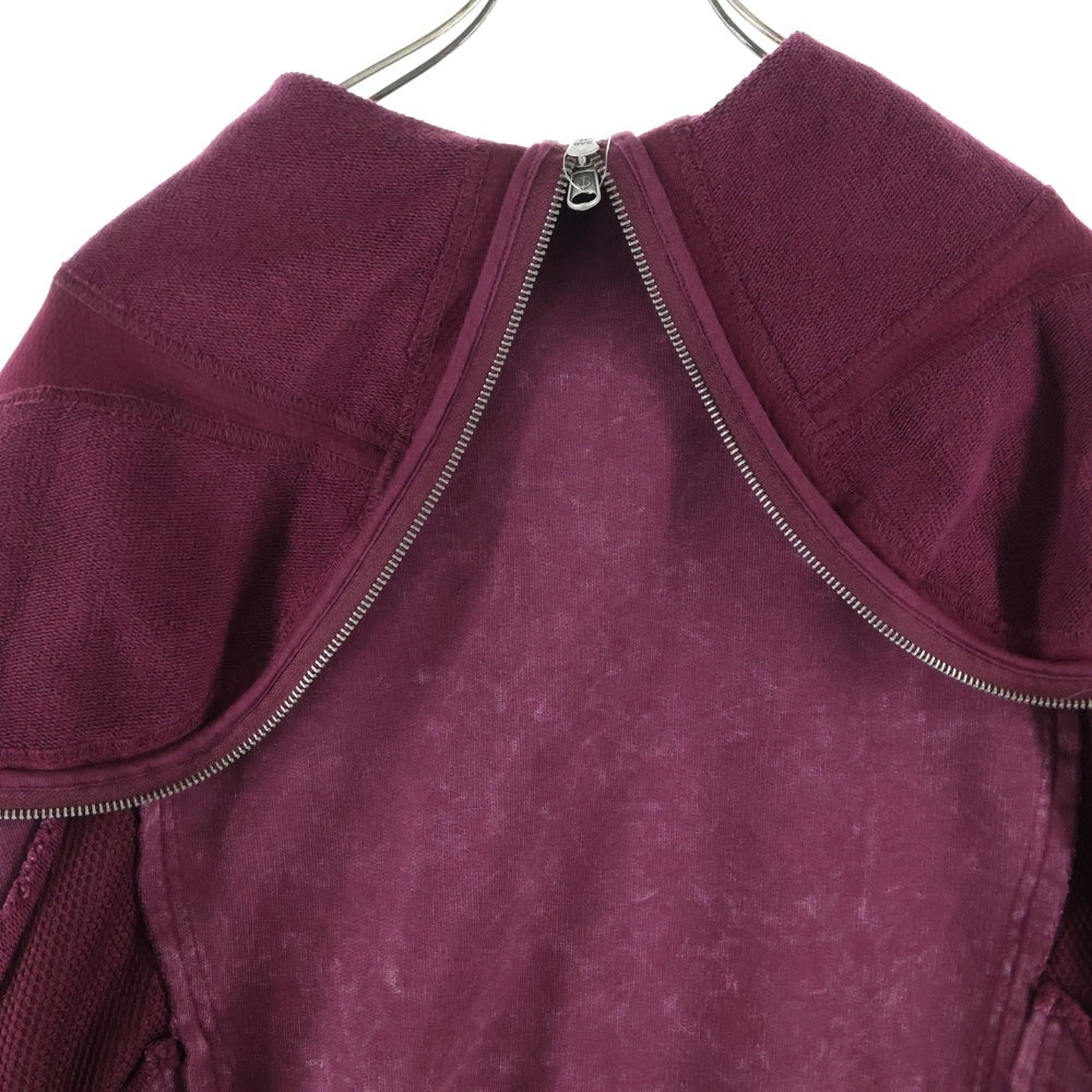 THUG CLUB(サグクラブ) ×adidas TEAMGEIST HOODED ZIP UP MAROON アディダス ロゴプレート フェード加工 ジップアップスウェットパーカー フーディー バーガンディー KC2231