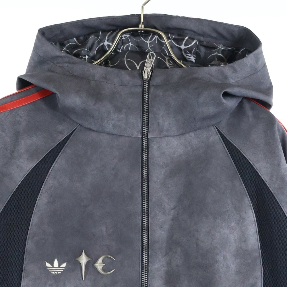 THUG CLUB(サグクラブ) ×adidas TEAMGEIST FAUX LEATHER JACKET アディダス ロゴプレート フェイクレザージャケット KC2231