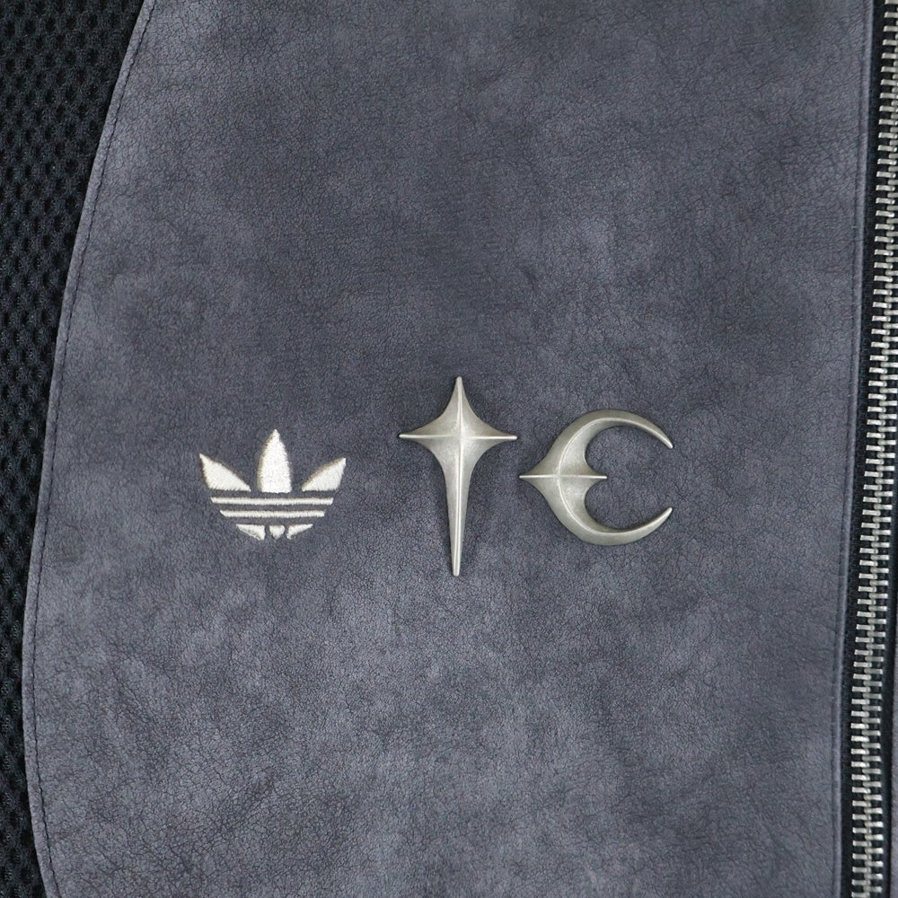 THUG CLUB(サグクラブ) ×adidas TEAMGEIST FAUX LEATHER JACKET アディダス ロゴプレート フェイクレザージャケット KC2231