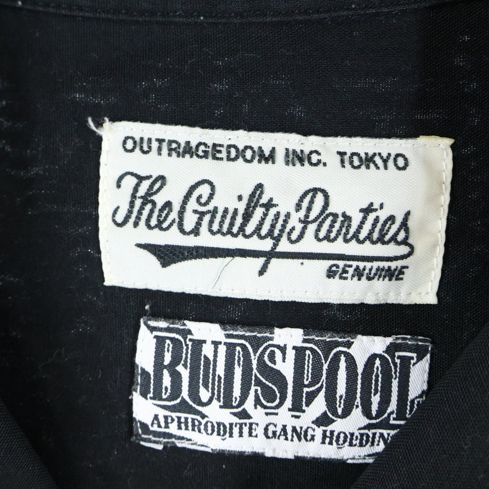 WACKO MARIA(ワコマリア) ×BUDSPOOL バッズプール フロント刺繍 半袖シャツ ブラック