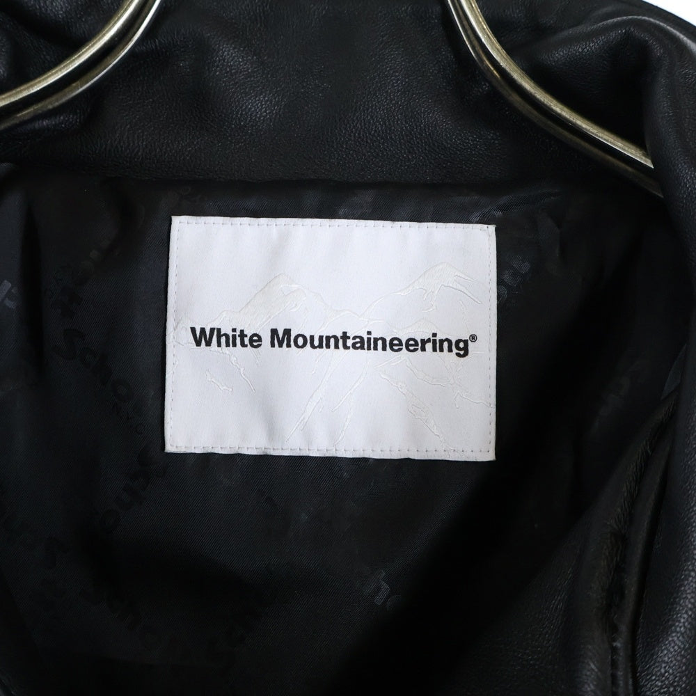 White Mountaineering(ホワイトマウンテニアリング) ×Schott SHEEP LEATHER RIDER'S JACKET ショット シープスキン プルオーバー レザーライダースジャケット ブラック