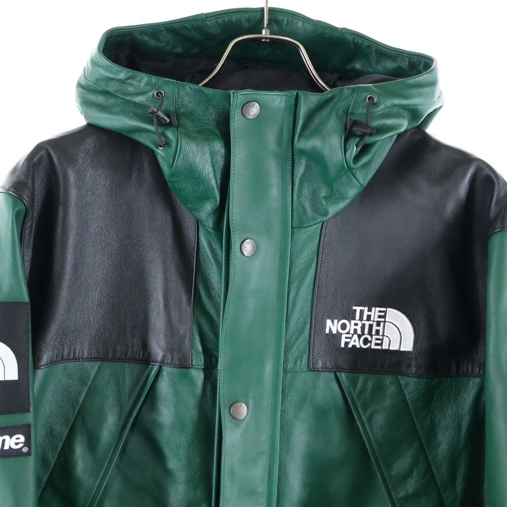 SUPREME(シュプリーム) 18AW ×THE NORTH FACE Leather Mountain Parka ノースフェイス レザーマウンテンパーカー フーディー グリーン NP61807I